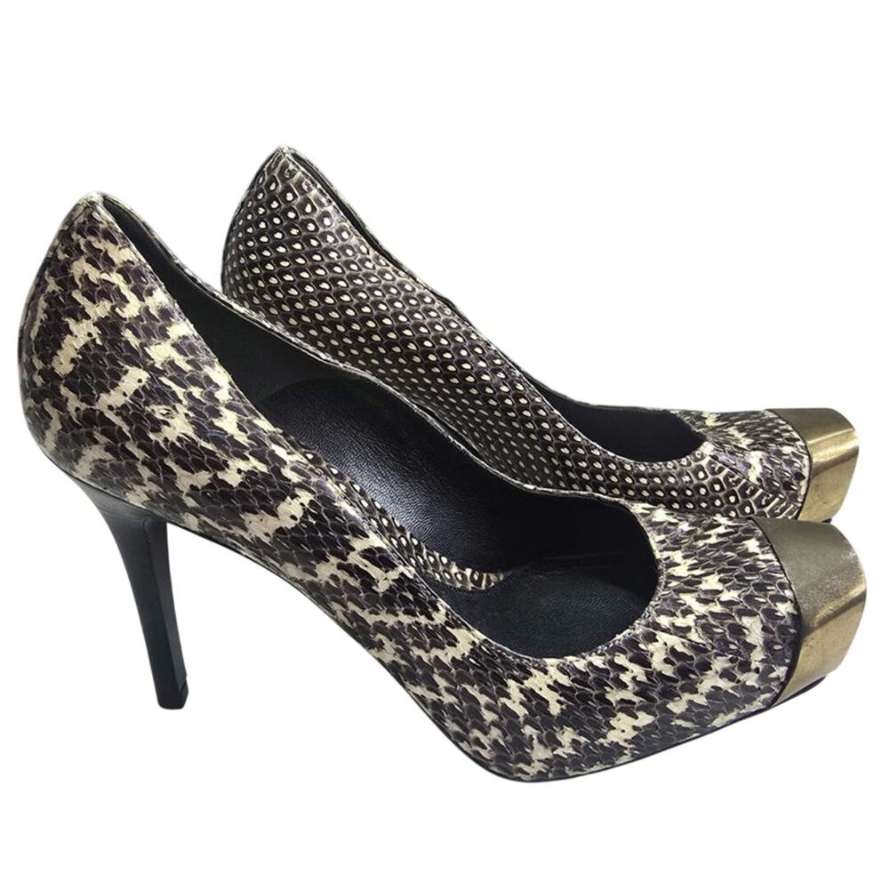 Alexander Mcqueen Python Pumps With Gold Toe Plat… - image 4